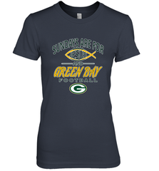 Sundays Are For Jesus and Green Bay Funny Christian Football 1 Women's Premium T-Shirt Women's Premium T-Shirt - HHHstores