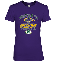 Sundays Are For Jesus and Green Bay Funny Christian Football 1 Women's Premium T-Shirt Women's Premium T-Shirt - HHHstores