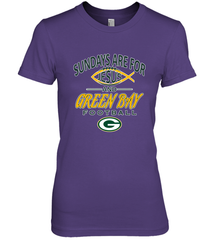 Sundays Are For Jesus and Green Bay Funny Christian Football 1 Women's Premium T-Shirt Women's Premium T-Shirt - HHHstores