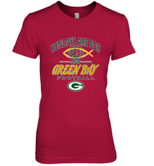 Sundays Are For Jesus and Green Bay Funny Christian Football 1 Women's Premium T-Shirt Women's Premium T-Shirt - HHHstores
