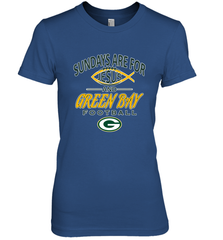 Sundays Are For Jesus and Green Bay Funny Christian Football 1 Women's Premium T-Shirt Women's Premium T-Shirt - HHHstores