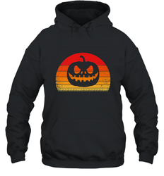Retro Pumpkin Silhouette  Vintage Halloween Hooded Sweatshirt