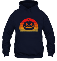 Retro Pumpkin Silhouette  Vintage Halloween Hooded Sweatshirt