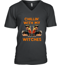 Cool Chillin With My Witches Halloween Costume Men's V-Neck