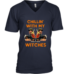Cool Chillin With My Witches Halloween Costume Men's V-Neck
