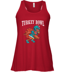Cool Turkey Bowl _ Funny Thanksgiving Football Player Women's Racerback Tank