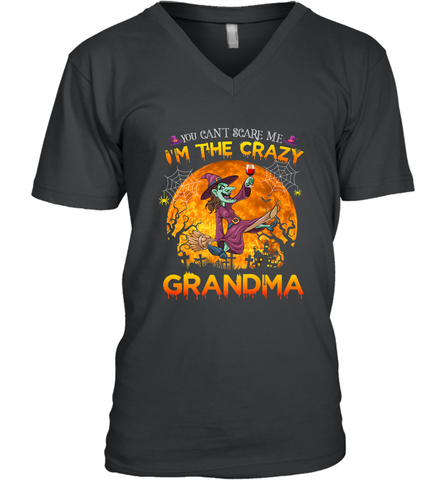 You can't scare me I'm the crazy grandma halloween Men's V-Neck Men's V-Neck / Black / S Men's V-Neck - HHHstores