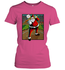 Baseball Santa Ugly Christmas Sports Graphic Print Design Women's T-Shirt Women's T-Shirt - HHHstores