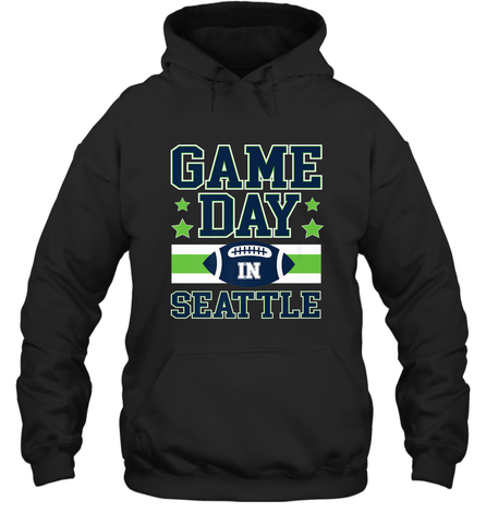 NFL Seattle Wa. Game Day Football Home Team Hooded Sweatshirt Hooded Sweatshirt / Black / S Hooded Sweatshirt - HHHstores