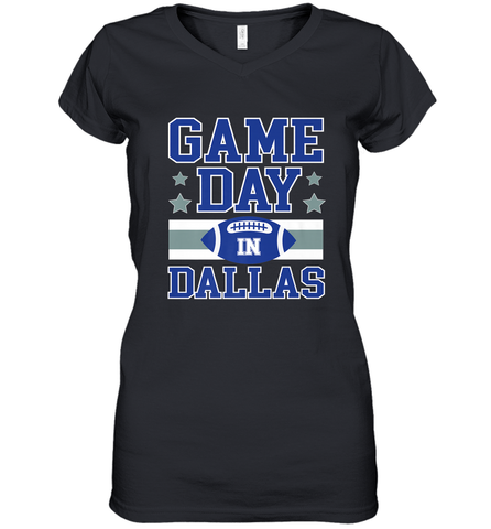 NFL Dallas Texas Game Day Football Home Team Women's V-Neck T-Shirt Women's V-Neck T-Shirt / Black / S Women's V-Neck T-Shirt - HHHstores