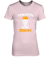 Teachers Love Brains funny Halloween Zombie Women's Premium T-Shirt Women's Premium T-Shirt - HHHstores