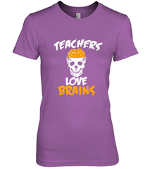 Teachers Love Brains funny Halloween Zombie Women's Premium T-Shirt Women's Premium T-Shirt - HHHstores