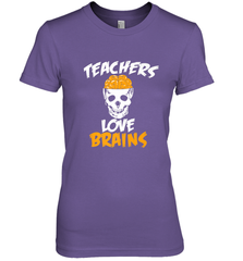 Teachers Love Brains funny Halloween Zombie Women's Premium T-Shirt Women's Premium T-Shirt - HHHstores
