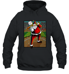 Baseball Santa Ugly Christmas Sports Graphic Print Design Hooded Sweatshirt Hooded Sweatshirt - HHHstores
