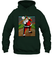 Baseball Santa Ugly Christmas Sports Graphic Print Design Hooded Sweatshirt Hooded Sweatshirt - HHHstores