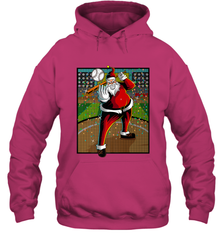 Baseball Santa Ugly Christmas Sports Graphic Print Design Hooded Sweatshirt Hooded Sweatshirt - HHHstores