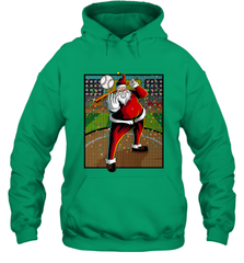 Baseball Santa Ugly Christmas Sports Graphic Print Design Hooded Sweatshirt Hooded Sweatshirt - HHHstores