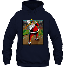 Baseball Santa Ugly Christmas Sports Graphic Print Design Hooded Sweatshirt Hooded Sweatshirt - HHHstores