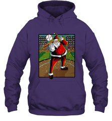 Baseball Santa Ugly Christmas Sports Graphic Print Design Hooded Sweatshirt Hooded Sweatshirt - HHHstores