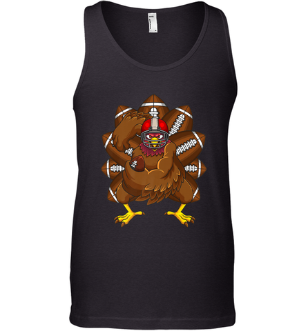 Cool Turkey Football Feathers Funny Thanksgiving Sports Men's Tank Top Men's Tank Top / Black / XS Men's Tank Top - HHHstores