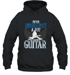 Guitarist Men Boys  Never Underestimate A Boy With A Guitar Hooded Sweatshirt
