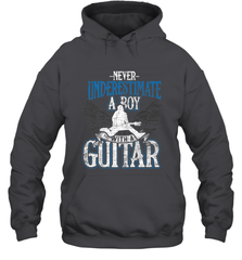 Guitarist Men Boys  Never Underestimate A Boy With A Guitar Hooded Sweatshirt Hooded Sweatshirt - HHHstores