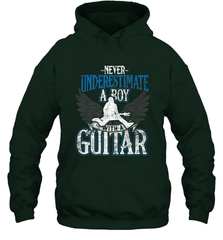 Guitarist Men Boys  Never Underestimate A Boy With A Guitar Hooded Sweatshirt Hooded Sweatshirt - HHHstores