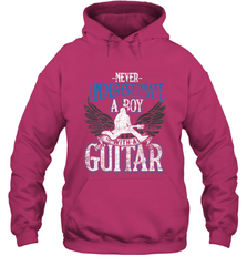 Guitarist Men Boys  Never Underestimate A Boy With A Guitar Hooded Sweatshirt Hooded Sweatshirt - HHHstores