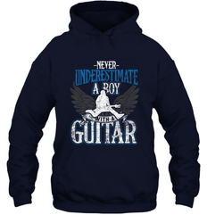 Guitarist Men Boys  Never Underestimate A Boy With A Guitar Hooded Sweatshirt