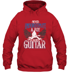 Guitarist Men Boys  Never Underestimate A Boy With A Guitar Hooded Sweatshirt Hooded Sweatshirt - HHHstores