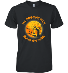 My Broomstick Runs On Wine Funny Halloween Costume Witch Men's Premium T-Shirt Men's Premium T-Shirt - HHHstores