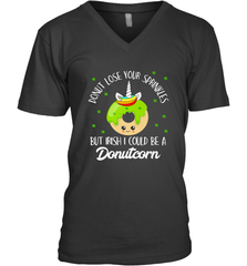 Donutcorn Funny Cute Donut Unicorn Irish St Patrick's Day Men's V-Neck Men's V-Neck - HHHstores