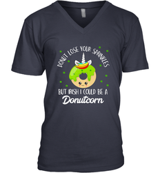 Donutcorn Funny Cute Donut Unicorn Irish St Patrick's Day Men's V-Neck