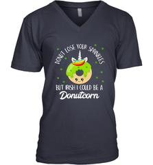 Donutcorn Funny Cute Donut Unicorn Irish St Patrick's Day Men's V-Neck Men's V-Neck - HHHstores