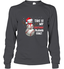 Baseball Snowman Christmas This is my Christmas Pajama Long Sleeve T-Shirt Long Sleeve T-Shirt - HHHstores
