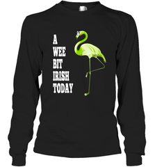 A Wee Bit Irish Today Flamingo St. Patrick's Day Long Sleeve T-Shirt Long Sleeve T-Shirt - HHHstores