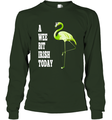 A Wee Bit Irish Today Flamingo St. Patrick's Day Long Sleeve T-Shirt Long Sleeve T-Shirt - HHHstores