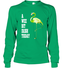 A Wee Bit Irish Today Flamingo St. Patrick's Day Long Sleeve T-Shirt Long Sleeve T-Shirt - HHHstores