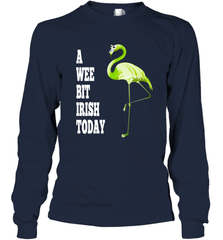 A Wee Bit Irish Today Flamingo St. Patrick's Day Long Sleeve T-Shirt Long Sleeve T-Shirt - HHHstores