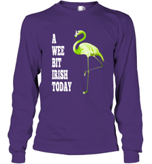 A Wee Bit Irish Today Flamingo St. Patrick's Day Long Sleeve T-Shirt Long Sleeve T-Shirt - HHHstores