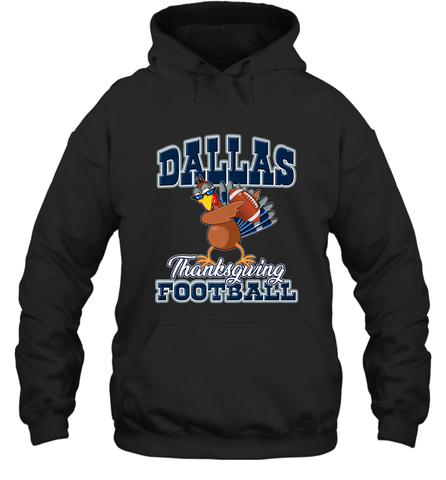 Dallas Thanksgiving Day Funny Turkey Playing Texas Football Premium T Shirt Hooded Sweatshirt Hooded Sweatshirt / Black / S Hooded Sweatshirt - HHHstores