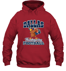 Dallas Thanksgiving Day Funny Turkey Playing Texas Football Premium T Shirt Hooded Sweatshirt Hooded Sweatshirt - HHHstores