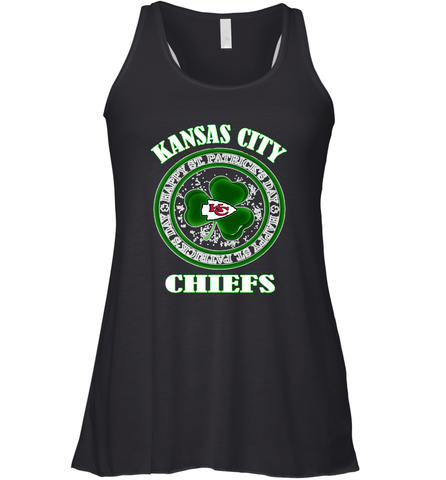 NFL Kansas City Chiefs Logo Happy St Patrick's Day Women's Racerback Tank Women's Racerback Tank / Black / XS Women's Racerback Tank - HHHstores