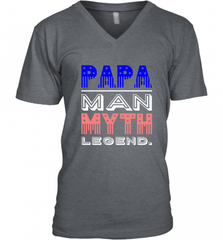 Papa Man Myth Legend Father's Day Dad Veteran Men's V-Neck Men's V-Neck - HHHstores