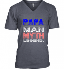 Papa Man Myth Legend Father's Day Dad Veteran Men's V-Neck Men's V-Neck - HHHstores