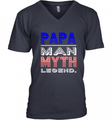 Papa Man Myth Legend Father's Day Dad Veteran Men's V-Neck Men's V-Neck - HHHstores