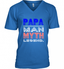 Papa Man Myth Legend Father's Day Dad Veteran Men's V-Neck Men's V-Neck - HHHstores