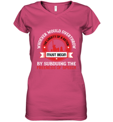 Whoever would overthrow the liberty of a nation must begin by subduing the freeness of speech 01 Women's V-Neck T-Shirt Women's V-Neck T-Shirt - HHHstores
