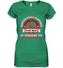 Whoever would overthrow the liberty of a nation must begin by subduing the freeness of speech 01 Women's V-Neck T-Shirt Women's V-Neck T-Shirt - HHHstores