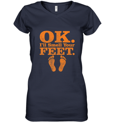 OK I'll Smell Your Feet Trick Or Treat Halloween Gift Women's V-Neck T-Shirt